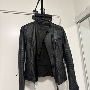 Zara Black Leather Biker Jacket